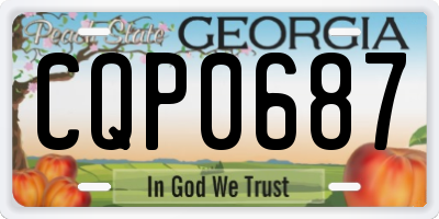 GA license plate CQP0687