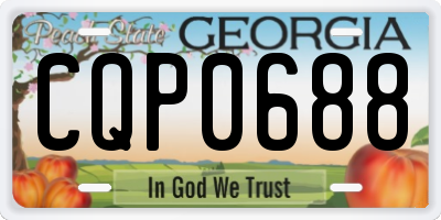 GA license plate CQP0688