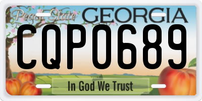 GA license plate CQP0689
