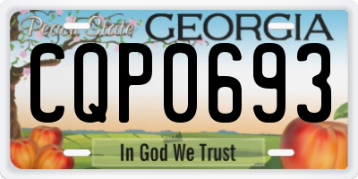GA license plate CQP0693