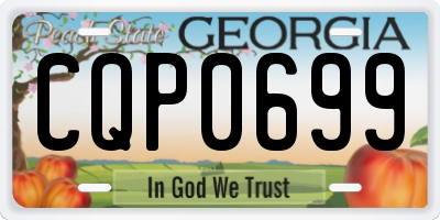 GA license plate CQP0699