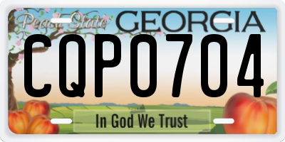 GA license plate CQP0704