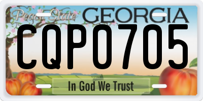 GA license plate CQP0705