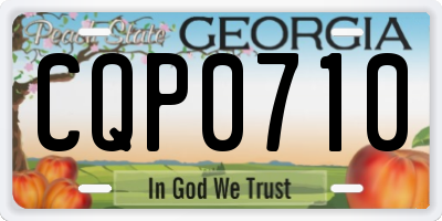 GA license plate CQP0710