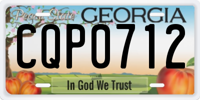 GA license plate CQP0712
