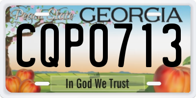 GA license plate CQP0713