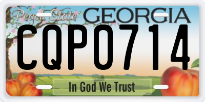 GA license plate CQP0714