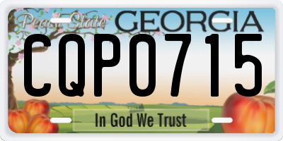 GA license plate CQP0715