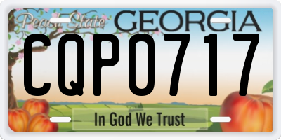 GA license plate CQP0717
