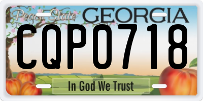 GA license plate CQP0718