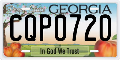 GA license plate CQP0720