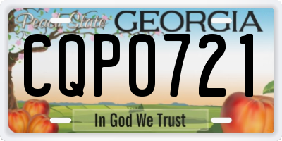 GA license plate CQP0721