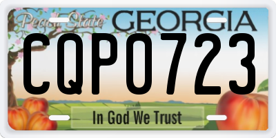 GA license plate CQP0723