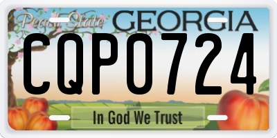 GA license plate CQP0724