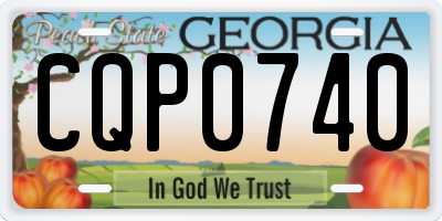 GA license plate CQP0740