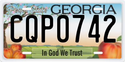 GA license plate CQP0742