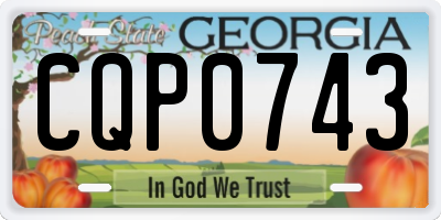 GA license plate CQP0743
