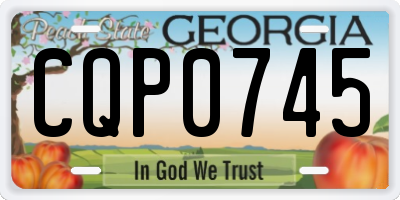GA license plate CQP0745