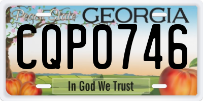 GA license plate CQP0746