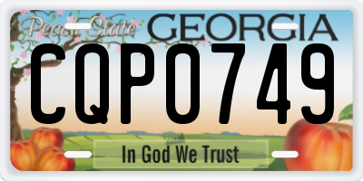 GA license plate CQP0749