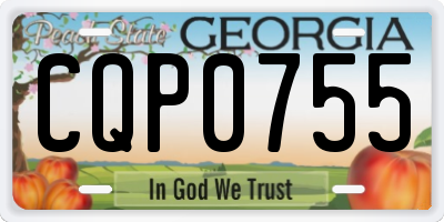 GA license plate CQP0755
