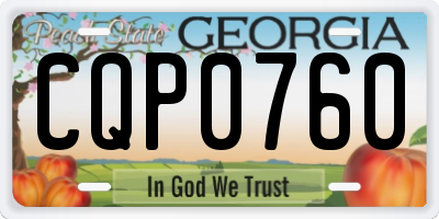 GA license plate CQP0760