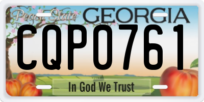 GA license plate CQP0761