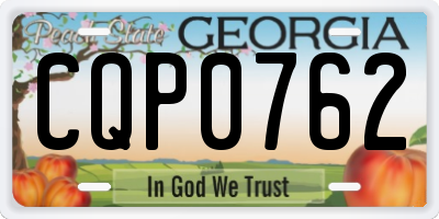 GA license plate CQP0762