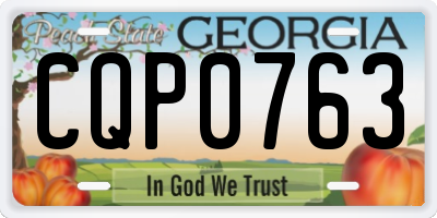 GA license plate CQP0763