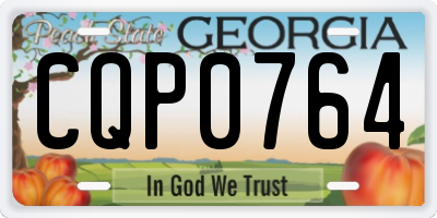 GA license plate CQP0764