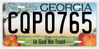 GA license plate CQP0765