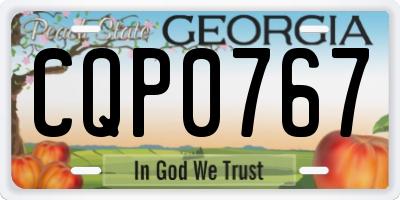 GA license plate CQP0767