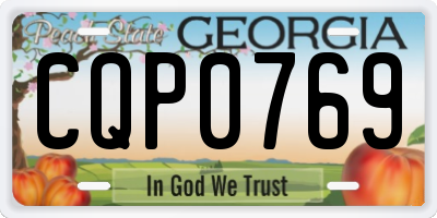 GA license plate CQP0769