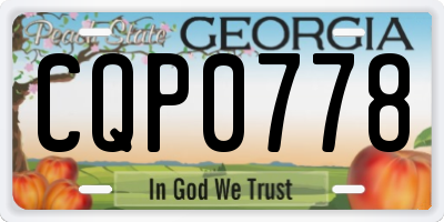 GA license plate CQP0778