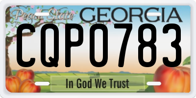 GA license plate CQP0783