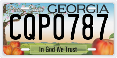 GA license plate CQP0787