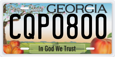 GA license plate CQP0800
