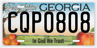 GA license plate CQP0808
