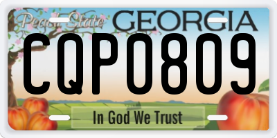 GA license plate CQP0809