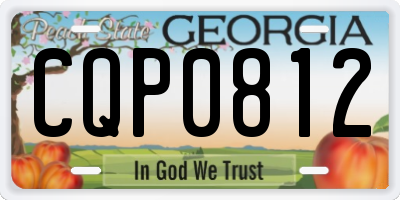 GA license plate CQP0812