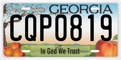 GA license plate CQP0819