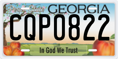 GA license plate CQP0822