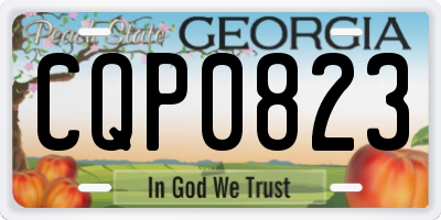 GA license plate CQP0823
