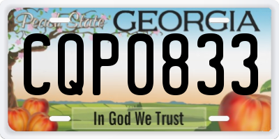 GA license plate CQP0833