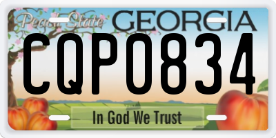 GA license plate CQP0834