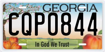 GA license plate CQP0844