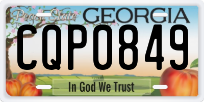 GA license plate CQP0849