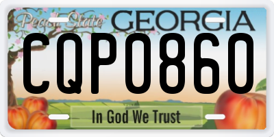 GA license plate CQP0860
