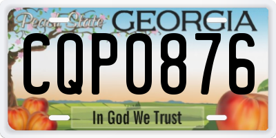 GA license plate CQP0876