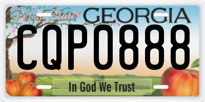 GA license plate CQP0888